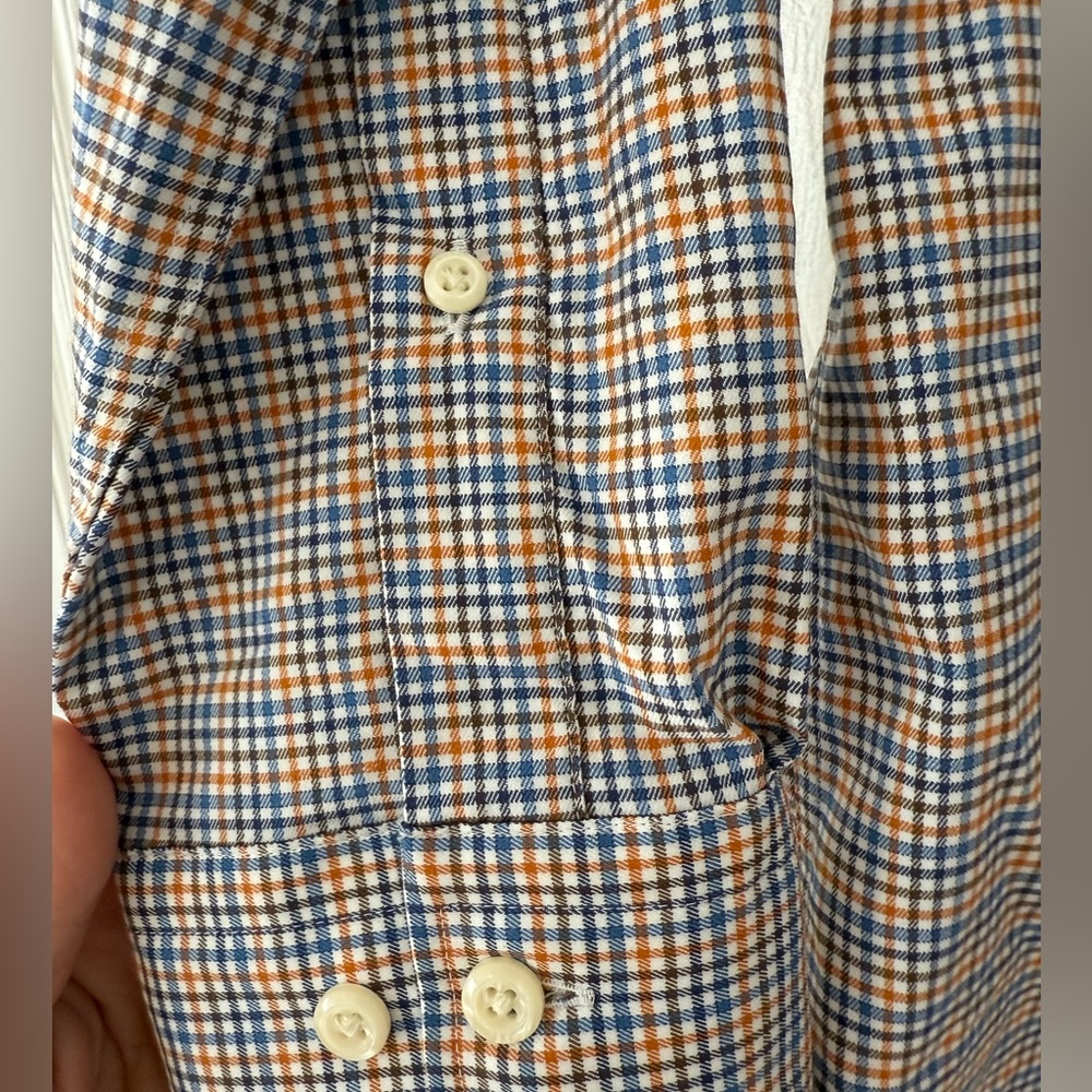Peter Millar Collared Multicolored Plaid Button D… - image 5